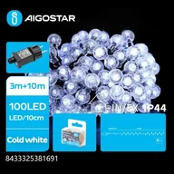 Oświetlenie świąteczne - Lampki choinkowe Aigostar Niskonapięciowe lampki choinkowe kryształowe kulki 100led Zimne 10m+3m Niskonapięciowe lampki choinkowe kryształowe kulki 100led Zimne 10m+3m - miniaturka - grafika 1