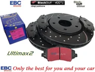 Tarcze hamulcowe - Przednie klocki Ultimax2 + NAWIERCANE NACINANE tarcze hamulcowe 302mm EBC seria GD Chrysler Voyager Town Country -2012 - miniaturka - grafika 1