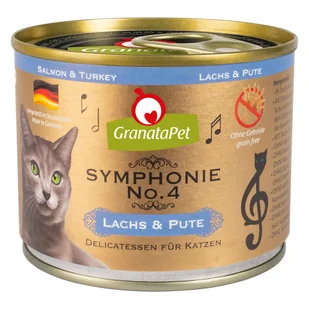GranataPet Granatapet 10 + 2 Gratis! Granatapet, 12 X 200 G - Symphonie, Łosoś Z Indykiem - Mokra karma dla kotów - miniaturka - grafika 2