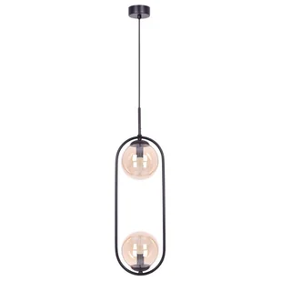 Podwójna lampa wisząca z bursztynowymi kloszami - 6X A199 C6-E84 - Lampy sufitowe - miniaturka - grafika 1