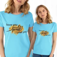 Bluzki damskie - Koszulka Bluzka Turkus Damska LOVE YOU Wzory - S - miniaturka - grafika 1