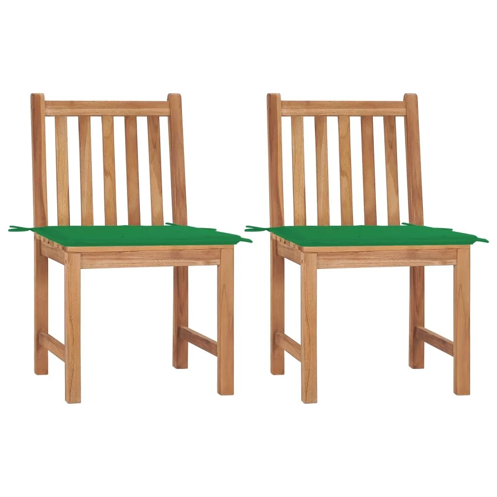 vidaXL Lumarko Krzesła ogrodowe z poduszkami, 2 szt., lite drewno tekowe! 3062921