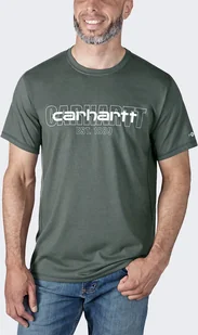 Koszulka Carhartt Force Mid Logo Graphic Carbon - Koszulki męskie - miniaturka - grafika 1