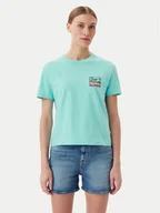 Koszulki i topy damskie - Quiksilver T-Shirt EQWZT03181 Turkusowy Relaxed Fit - miniaturka - grafika 1