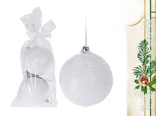 Hanipol 2 sztuki białych bombek 8cm 219-7112 219-7112 - Bombki - miniaturka - grafika 1