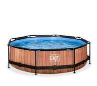 Baseny ogrodowe - Basen drewniany EXIT ø360x76cm z pompą filtrującą - brązowy - miniaturka - grafika 1