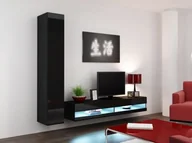 Meblościanki - Cama Meble Zestaw VIGO NEW 9 czarny/czarny połysk - miniaturka - grafika 1