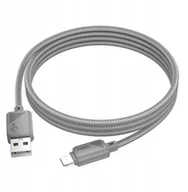 Kable USB - Kabel USB A do Lightning Hoco 2,4A 1 m X113 szary - miniaturka - grafika 1