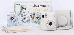 Aparat natychmiastowy Fujifilm Instax Mini 11 Ice White  + wkład Blue Marble 10 szt. + pokrowiec + album - Aparaty natychmiastowe - miniaturka - grafika 1