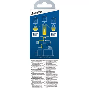 Energizer Ultimate - Ładowarka sieciowa Multiplug EU / UK / US GaN USB-C & USB-A 90W PD + Kabel USB-C (Czarny) - Ładowarki do telefonów - miniaturka - grafika 3