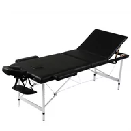 Stoły i łóżka do masażu - vidaXL vidaXL Czarny składany stół do masażu 3 strefy z aluminiową ramą - miniaturka - grafika 1