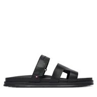 Klapki i japonki męskie - Klapki Tommy Hilfiger Adjustable Premium Lth Sandal FM0FM05773 Czarny - miniaturka - grafika 1