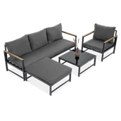 Meble ogrodowe - Narożnik Do Ogrodu Orlando + Fotel Dark Grey - miniaturka - grafika 1