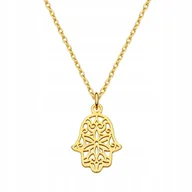 Naszyjniki - MYNESS Naszyjnik pozłacany hamsa ręka fatimy - miniaturka - grafika 1