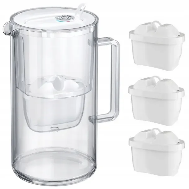 Dzbanek Filtrujący Aquaphor Glass 2,5l Szklany Biały +3 Filtry