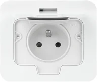 Gniazdka elektryczne - Hermetyczne gniazdo elektryczne prostokątne, IP55, 1x2P+ZFrench, białe - miniaturka - grafika 1