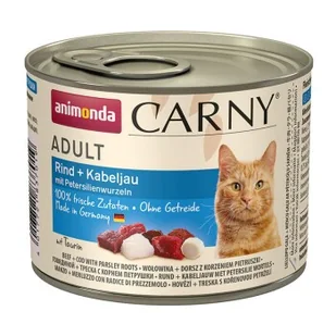 animonda Carny mokra karma dla kota dorosłego Wołowina i dorsz z korzeniem pietruszki 6x200 g - Mokra karma dla kotów - miniaturka - grafika 1
