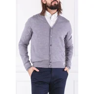 Swetry męskie - Hackett London Wełniany kardigan FF GG MERINO CARDI | Regular Fit - miniaturka - grafika 1