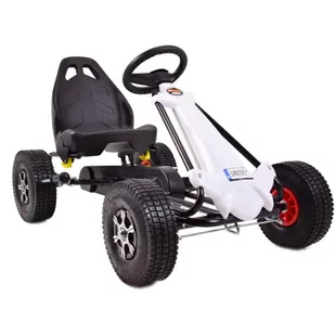 Super-Toys Najnowszy Gokart Na Pompowanych Kołach/2032b 2032B-BIAŁY - Jeździki dla dzieci - miniaturka - grafika 1