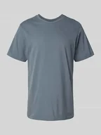 Koszulki męskie - T-shirt z prążkowanym okrągłym dekoltem - miniaturka - grafika 1