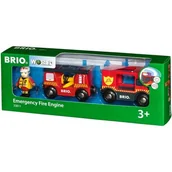 Kolejki i akcesoria - Brio PLAYMOBIL Pojazd Straży Pożarnej z efektami świetlnymi idźwiękowymi 33811 - miniaturka - grafika 1