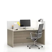 Zestawy mebli biurowych - B2B Partner Zestaw mebli biurowych single z parawanem SEGMENT, prawy, dąb naturalny / biały 611674 - miniaturka - grafika 1