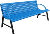Ławki ogrodowe - Elior Niebieska ławka ogrodowa z oparciem 170 cm - Alexis - miniaturka - grafika 1