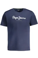 Koszulki męskie - NIEBIESKI T-SHIRT MĘSKI Z KRÓTKIM RĘKAWEM PEPE JEANS - Pepe Jeans - miniaturka - grafika 1