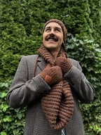 Apaszki i szaliki męskie - Męski komin MERINO Brąz - miniaturka - grafika 1