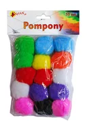 Prace ręczne dla dzieci - Pompony kolorowe mix  5 cm 15 szt Shan SP25 - miniaturka - grafika 1