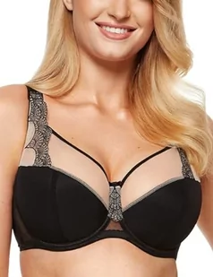 Gorteks Heidi-B3 półwyściełany biustonosz, biustonosz z haftem, komfort – 80B, czarny, czarny, 80B - Biustonosze - miniaturka - grafika 1