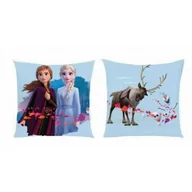 Kołdry i poduszki dla dzieci - Poduszka dziecięca 38x38 Frozen Anna i Elsa niebieska - miniaturka - grafika 1