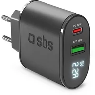 Ładowarki do telefonów - Ładowarka sieciowa SBS LCD Battery Charger 20W TETREV20PDW - miniaturka - grafika 1