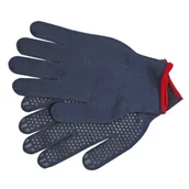Rękawice robocze - Vorel Rękawice bawełniano - poliestrowe, nakrapiane, granatowe, psd 74104 - miniaturka - grafika 1