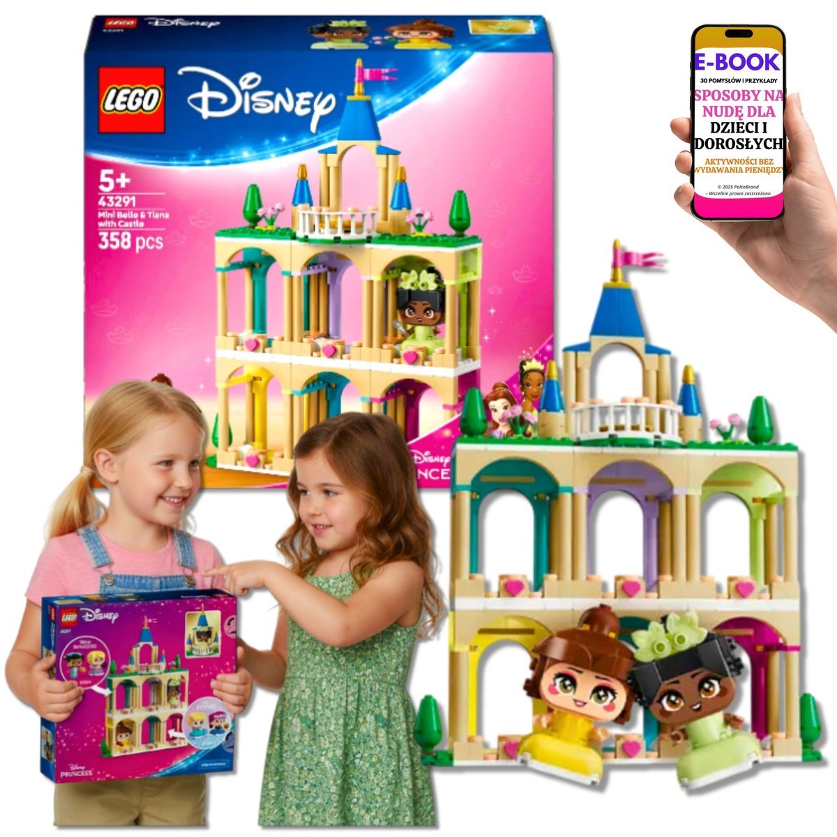 KLOCKI LEGO Disney Princess Mała Bella i Tiana z Zamkiem 43291 Lego Dla Dziewczynki 5+ Na Urodziny Święta + EBOOK-3