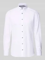 Koszule męskie - Koszula biznesowa o kroju regular fit z mieszanki bawełny z kołnierzykiem typu kent - miniaturka - grafika 1