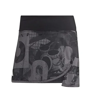 adidas Damska spódnica Rock Club Graphskirt, Grey Five/Black/Carbon, HR6492, S - Spódnice - miniaturka - grafika 1