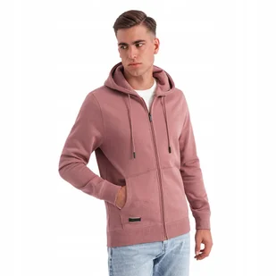 Bawełniana bluza męska dresowa BASIC ciemnoróżowa V4 OM-SSBZ-0160 M - Bluzy męskie - miniaturka - grafika 1