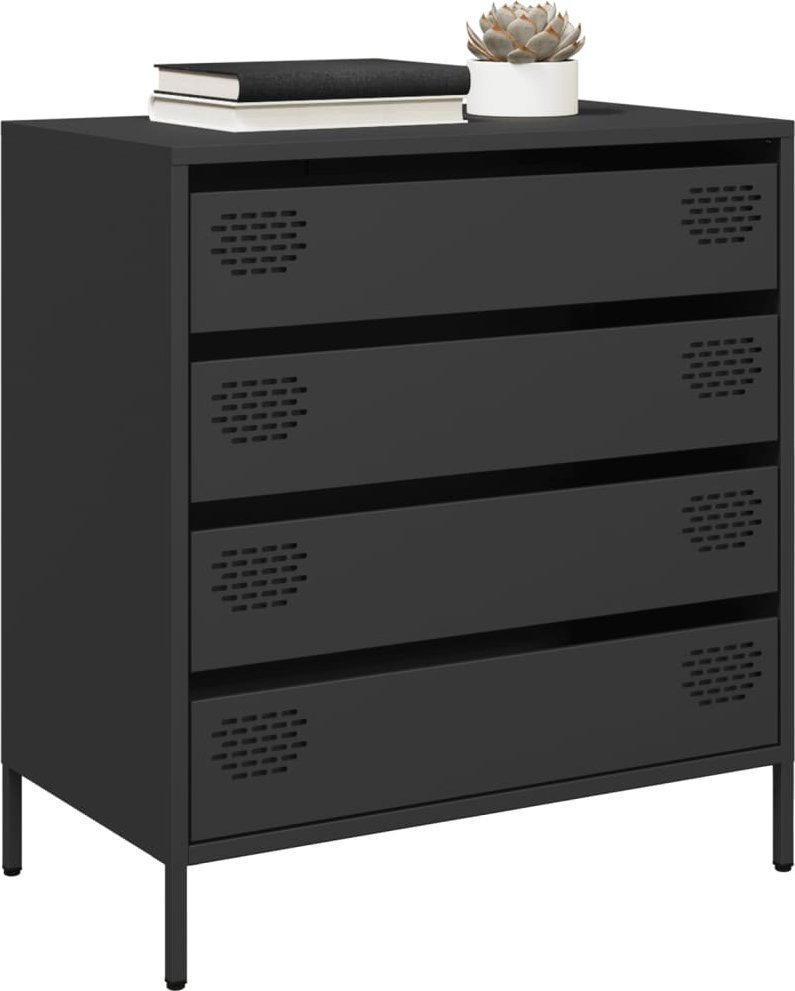 vidaXL vidaXL Szafka, czarna, 68x39x73,5 cm, stal walcowana na zimno
