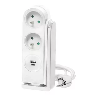 Listwa zasilająca biurkowa z ładowarką USB i sprężynowym zaciskiem mocującym - Listwy zasilające - miniaturka - grafika 1