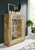 Witryny - NICEA Kredens Witryna #18 Dąb dziki olejowany 103x40x135 cm - miniaturka - grafika 1