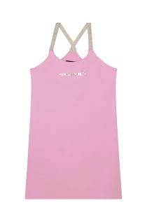 Sukienki i spódniczki dla dziewczynek - Karl Lagerfeld sukienka dziecięca kolor różowy mini prosta - grafika 1