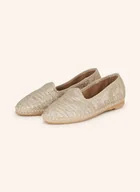 Espadryle damskie - Manebí Espadryle Friulana Z Błyszczącą Przędzą gold - miniaturka - grafika 1