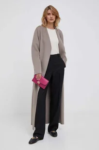 Calvin Klein spodnie damskie kolor czarny proste high waist - Spodnie damskie - miniaturka - grafika 1