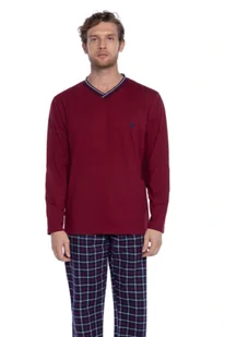 Piżama męska RAMIREZ 4XL Bordowy - Piżamy męskie - miniaturka - grafika 1