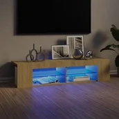 Szafki RTV - vidaXL Lumarko Szafka TV z oświetleniem LED, dąb sonoma, 135x39x30 cm 804232 - miniaturka - grafika 1