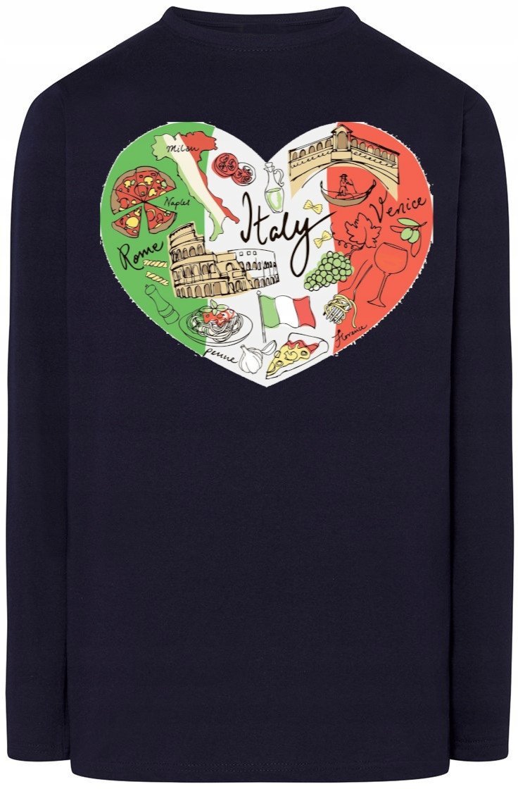 Włochy Modna Bluza Longsleeve Rozm.5XL