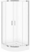 Kabiny prysznicowe - CERSANIT Zestaw kabina prysznicowa IVA 90x90x185 szkło transparentne +brodzik TAKO 16cm S601-202 - miniaturka - grafika 1