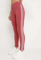 Legginsy - Ciemnoróżowe Legginsy z Ozdobnymi Lampasami Janiaima - miniaturka - grafika 1