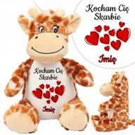 Maskotki i pluszaki - Przytulanka Żyrafa Walentynki KOCHAM CIĘ IMIĘ Wz - miniaturka - grafika 1